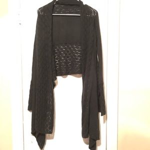 Cejon open Front Black Sweater